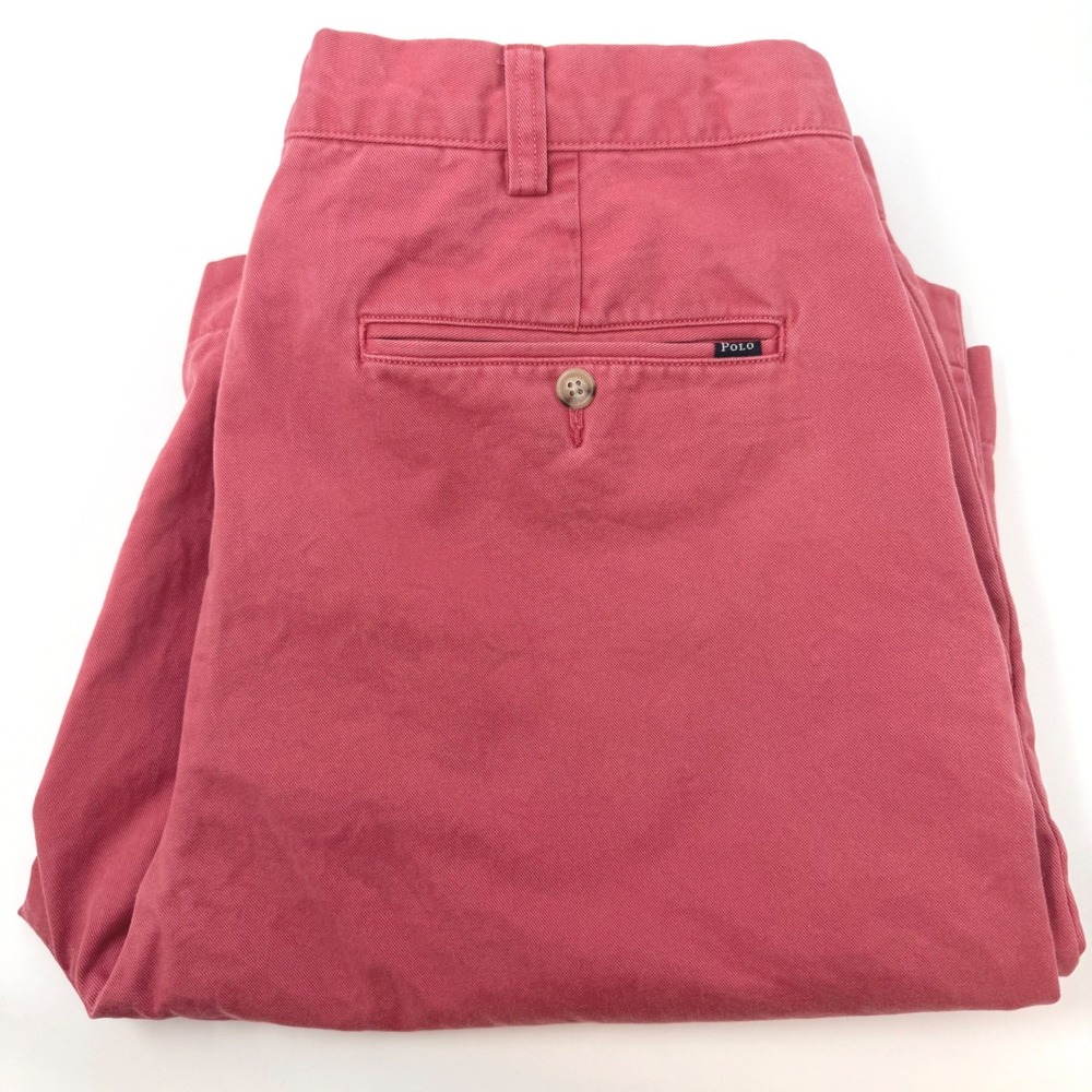 Polo Ralph Lauren Mens 36 Tall Salmon Pink Coral Cotton Chino Shorts Classic Fit